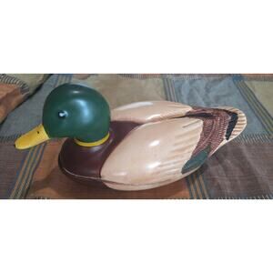 1978 Avon Mallard duck ceramic organizer- hand-painted- made in Brazil- nice!